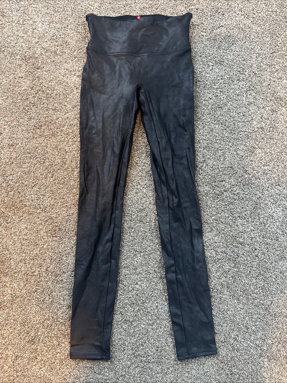 Spanx Women’s Medium Black Metallic Flecked Leggings 30” Inseam EUC